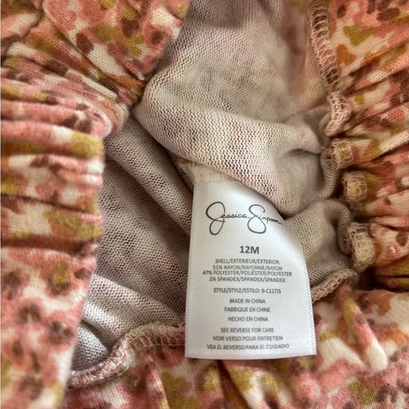 Jessica Simpson Baby Floral Top in Pink and Brown - Picture 3 of 3